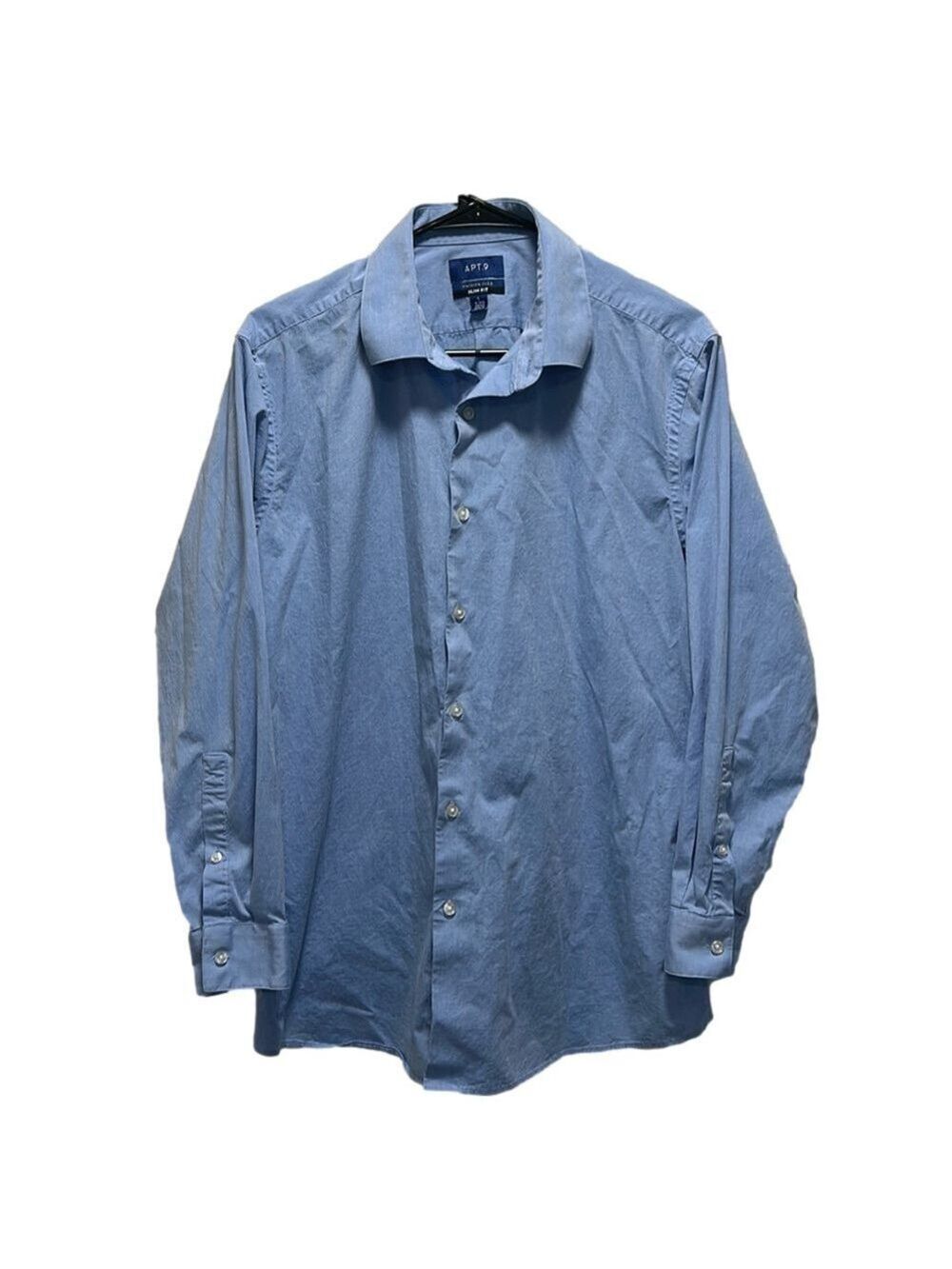 Apt. 9 Premier Flex Slim Fit Button-Up Shirt in Light Blue Neck 16-16.5 (32/33)